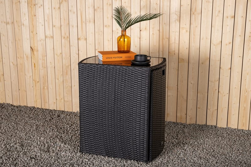 Savanna Cafésett 50 cm + 2 Spisestoler - Svart - Hagemøbler - Hagegruppe - Cafesett