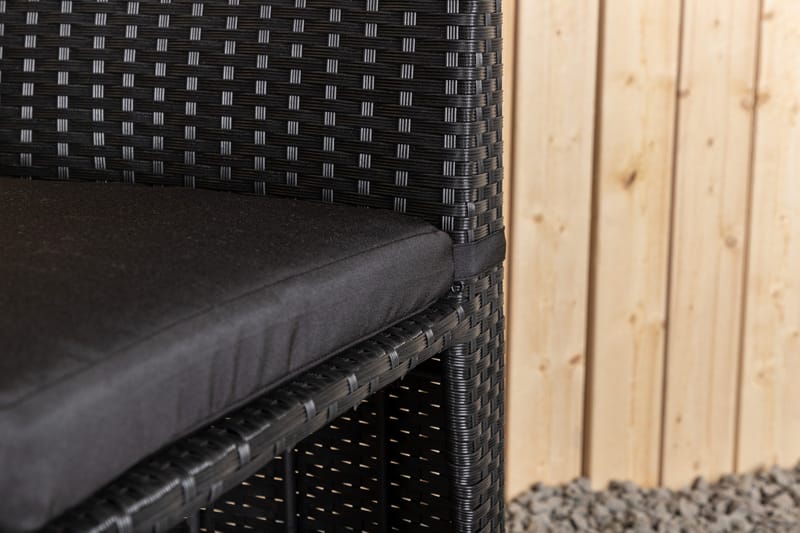 Savanna Cafésett 50 cm + 2 Spisestoler - Svart - Hagemøbler - Hagegruppe - Cafesett