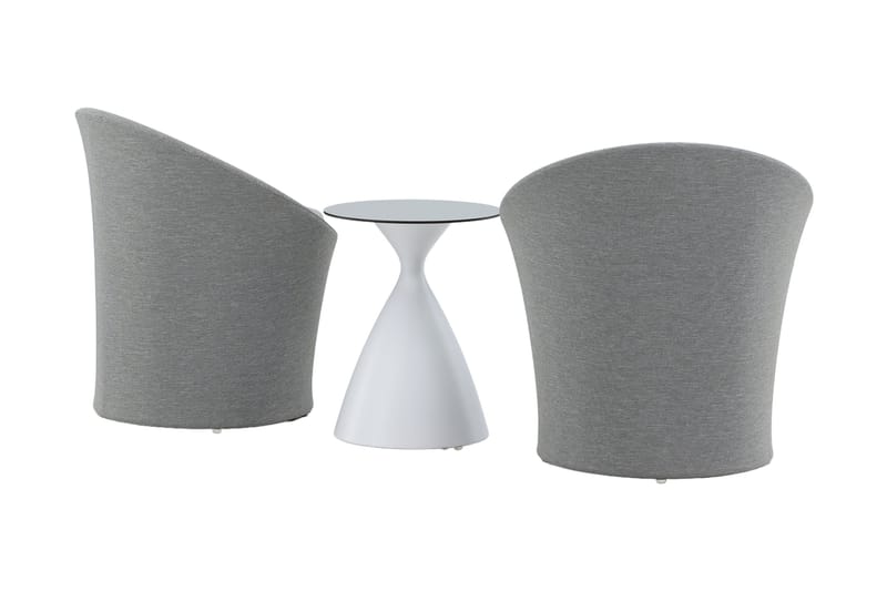 Spoga Balkonggruppe 2-seters - Hvit/Lys grå - Hagemøbler - Hagegruppe - Cafesett