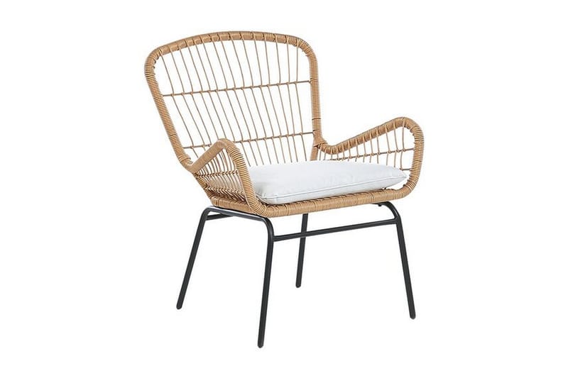 Svanninge Cafésett Rundt 69 cm + 2 Stoler - Brun/Lysegrå/Kunstrotting - Hagemøbler - Hagegruppe - Cafesett