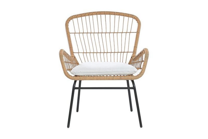 Svanninge Cafésett Rundt 69 cm + 2 Stoler - Brun/Lysegrå/Kunstrotting - Hagemøbler - Hagegruppe - Cafesett