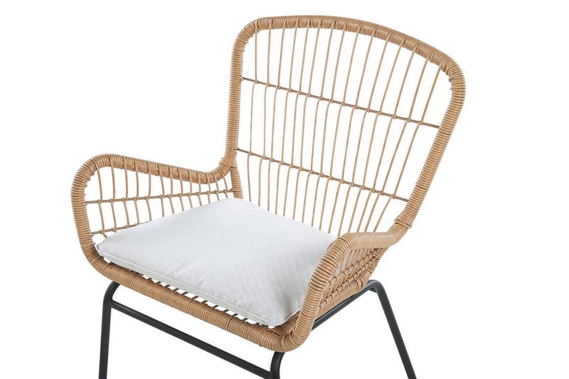 Svanninge Cafésett Rundt 69 cm + 2 Stoler - Brun/Lysegrå/Kunstrotting - Hagemøbler - Hagegruppe - Cafesett