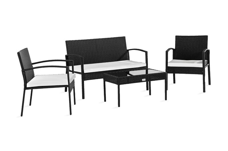 Thor Light Sofagruppe - Svart - Hagemøbler - Hagegruppe - Cafesett