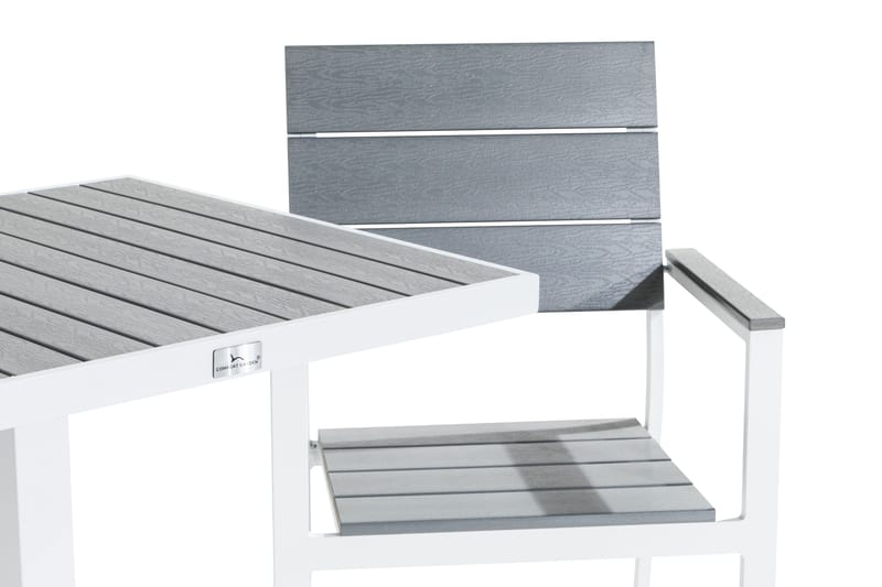 Tunis Cafésett 70x70 + 2 Stablestoler - Hvit/Grå - Hagemøbler - Balkong - Balkongmøbler - Balkonggrupper