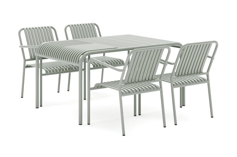 Gardeno Spisegruppe 150 cm med 4 Gardeno Stoler Grønn - Comfort Garden - Hagemøbler - Hagegruppe - Spisegrupper hage