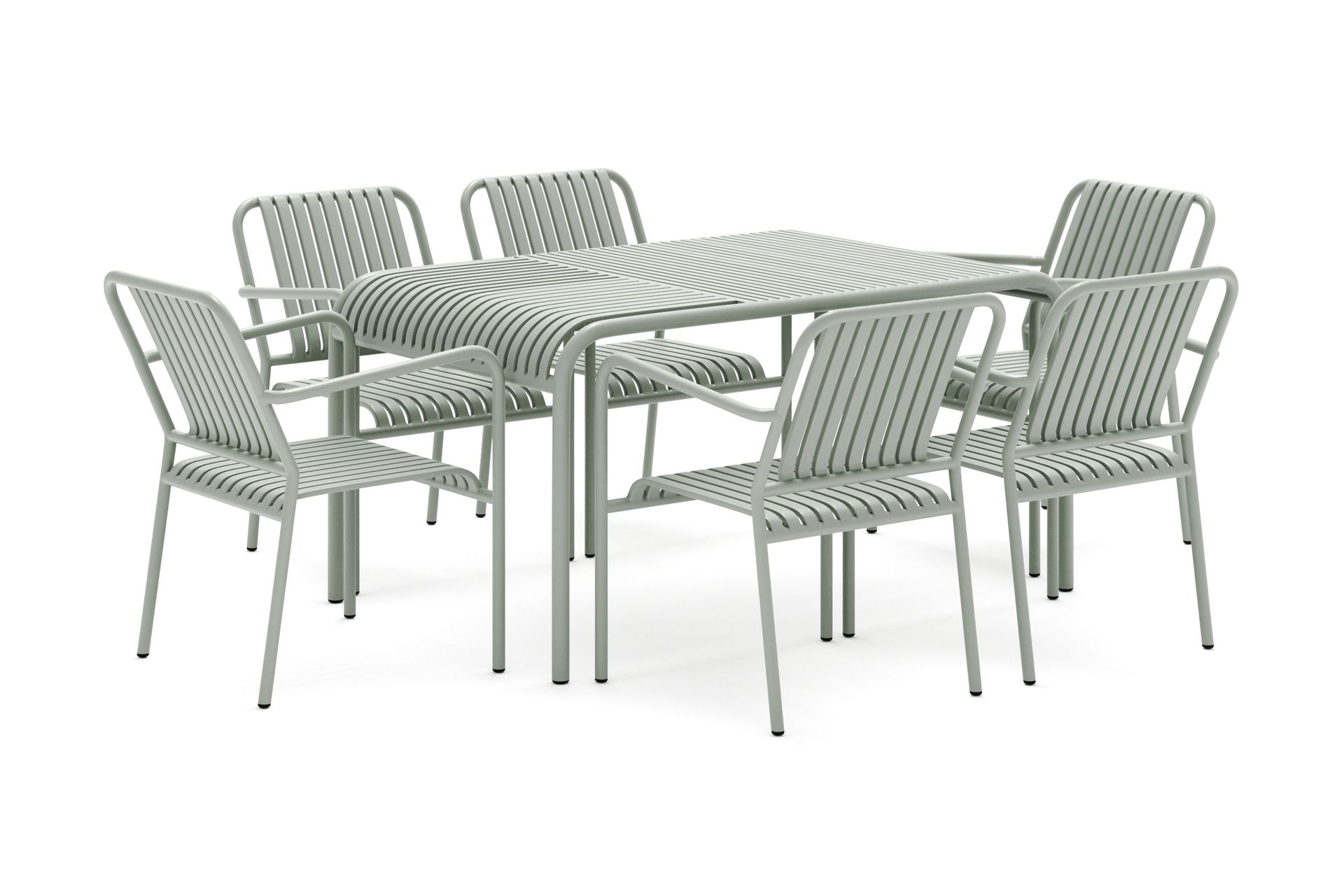 Gardeno Spisegruppe 150 cm med 6 Gardeno Stoler Grønn - Comfort Garden - Hagemøbler - Hagegruppe - Spisegrupper hage