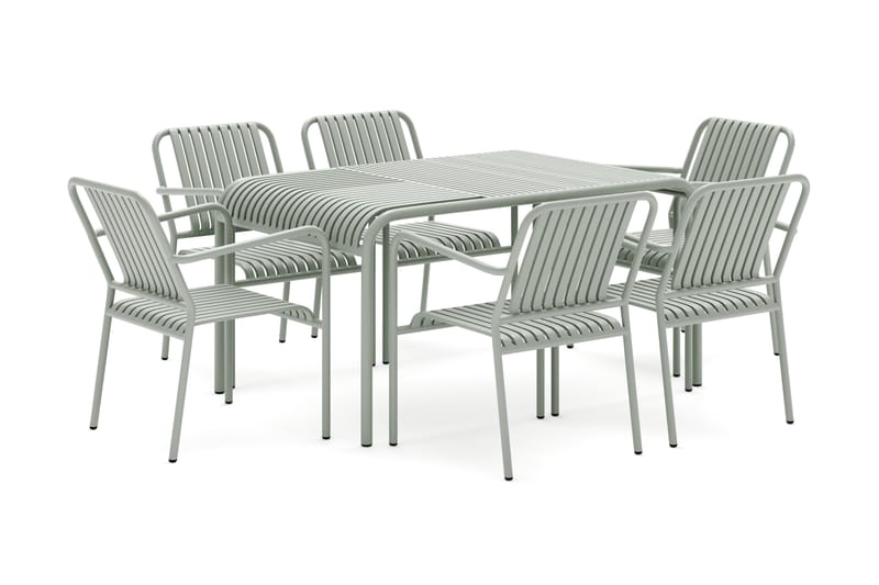 Gardeno Spisegruppe 150 cm med 6 Gardeno Stoler Grønn - Comfort Garden - Hagemøbler - Hagegruppe - Spisegrupper hage