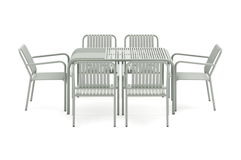 Gardeno Spisegruppe 150 cm med 6 Gardeno Stoler Grønn - Comfort Garden - Hagemøbler - Hagegruppe - Spisegrupper hage