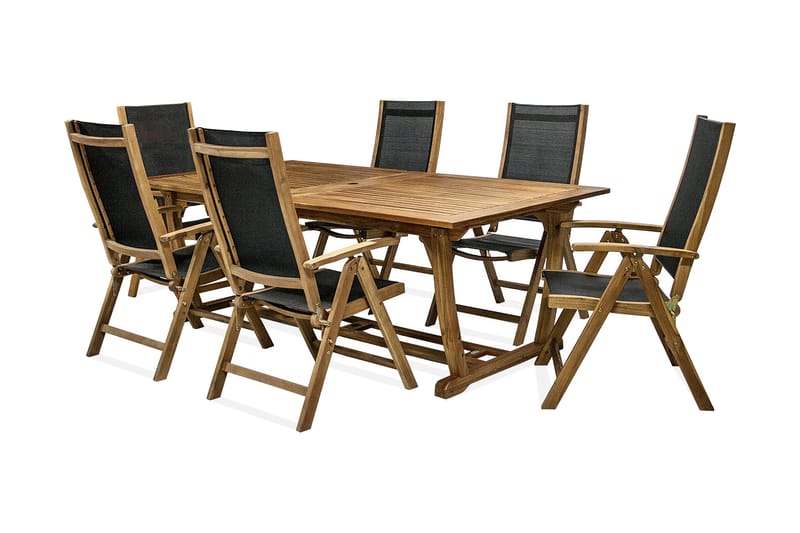 Haegruppe FREMTID bord og 6 stoler - Spisegrupper hage