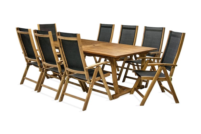Haegruppe FREMTID bord og 8 stoler - Spisegrupper hage