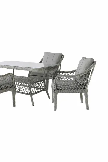 Hagebord- og stolesett Atelier Del Sofa Hisar 6+1 (52 x 78 x 56 cm) grå 7 deler - Hagemøbler - Hagegruppe - Spisegrupper hage