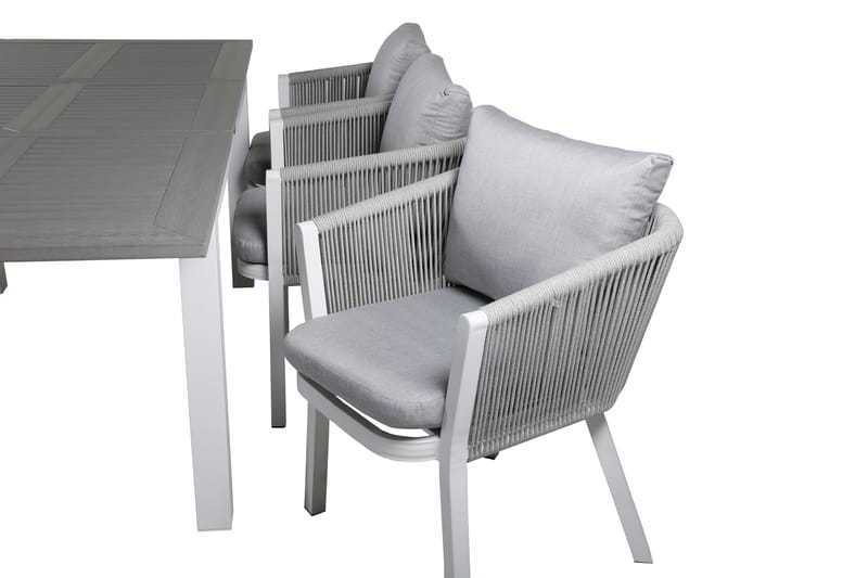 Albany Forlengbar Spisegruppe 152cm + 6 Virya Stoler - Svart/Natur - Hagemøbler - Hagegruppe - Spisegrupper hage