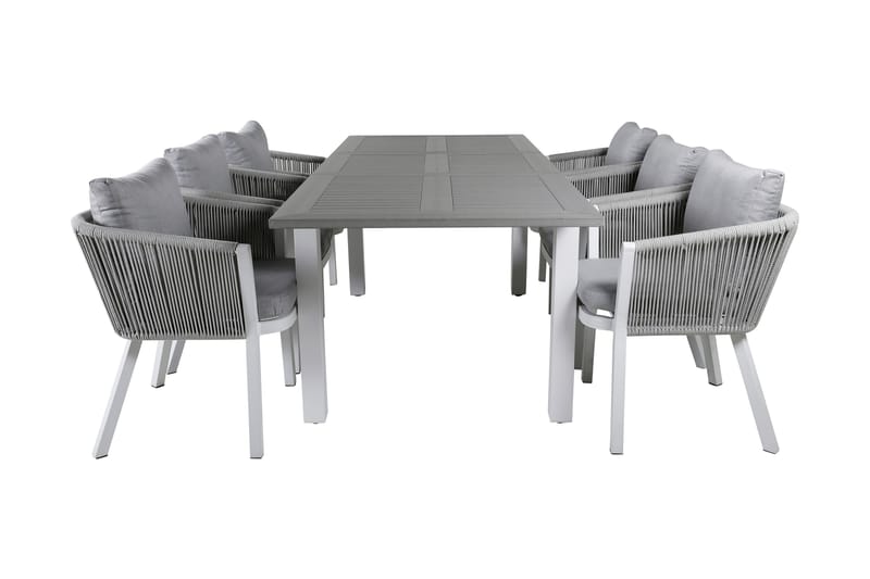 Albany Forlengbar Spisegruppe 152cm + 6 Virya Stoler, Svart/Natur