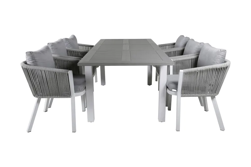 Albany Forlengbar Spisegruppe 152cm + 6 Virya Stoler, Svart/Natur