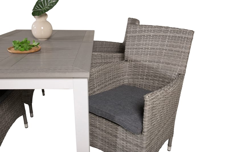 Albany Spisegruppe 152 cm med 4 st Malin Stoler - Grå - Hagemøbler - Hagegruppe - Spisegrupper hage