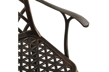 Bistrosett 3 deler støpt aluminium bronse - Brun - Hagemøbler - Hagegruppe - Spisegrupper hage