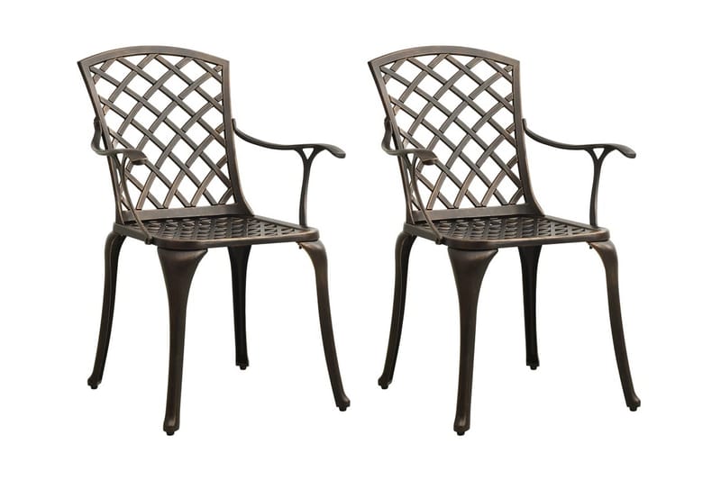Bistrosett 3 deler støpt aluminium bronse - Brun - Hagemøbler - Hagegruppe - Spisegrupper hage