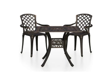 Bistrosett 3 deler støpt aluminium bronse - Brun - Hagemøbler - Hagegruppe - Spisegrupper hage