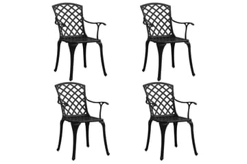 Bistrosett 5 deler støpt aluminium svart - Svart - Hagemøbler - Hagegruppe - Spisegrupper hage
