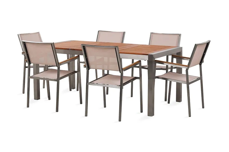 Bofors Spisegruppe + 6 Rottingstoler, Beige