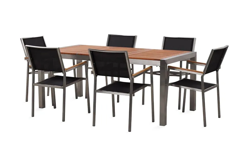 Bofors Spisegruppe + 6 Rottingstoler, Svart