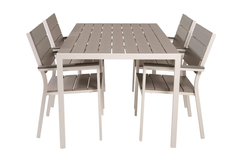 Buitepos Spisegruppe + 4 Konob Stoler, Polywood/Hvit
