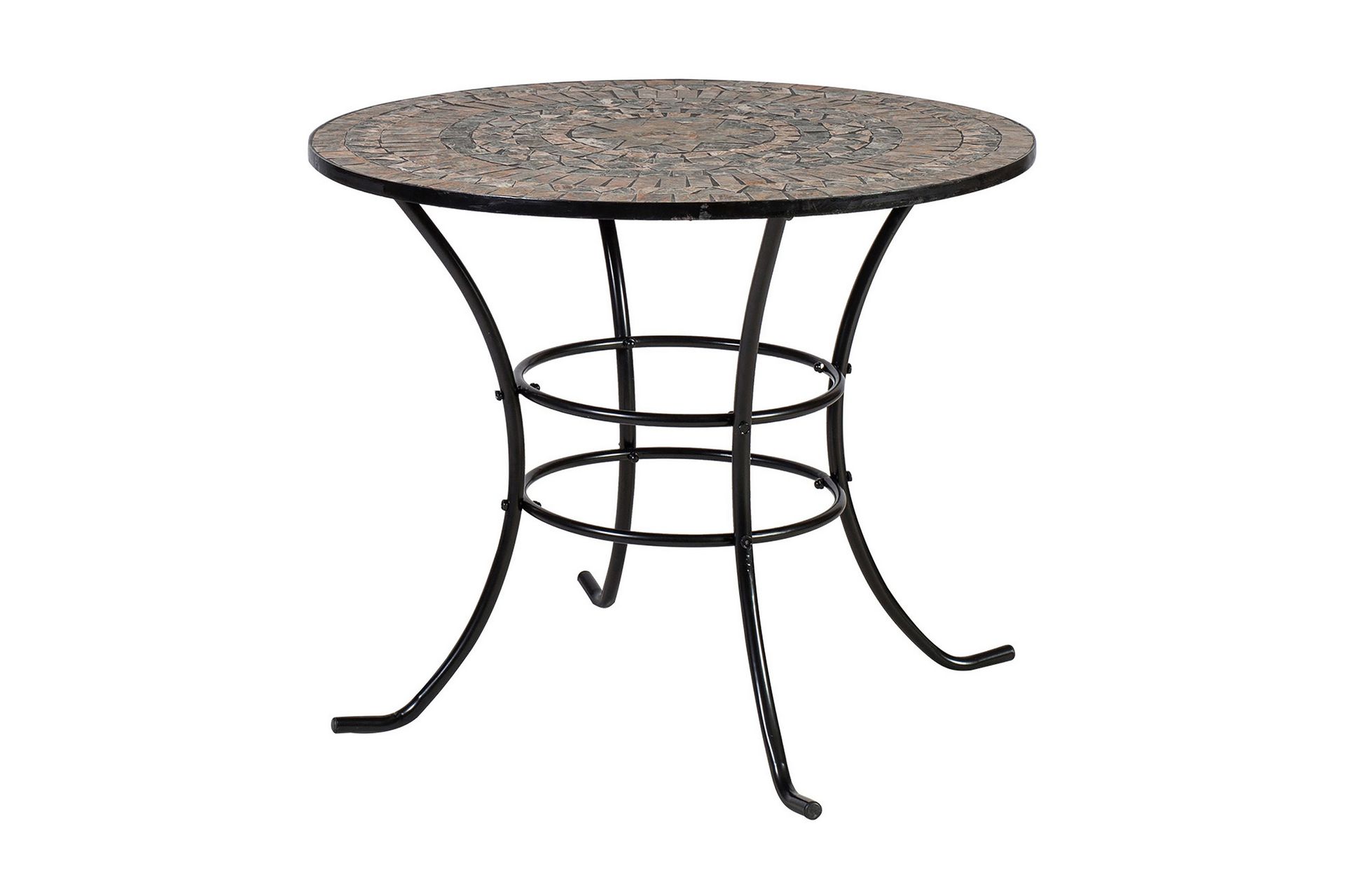 Cafesett MOSAIC bord og 4 stoler metall/svart - Hagemøbler - Hagegruppe - Spisegrupper hage