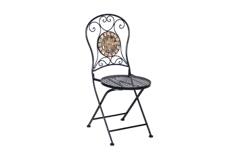 Cafesett MOSAIC bord og 4 stoler metall/svart - Hagemøbler - Hagegruppe - Spisegrupper hage