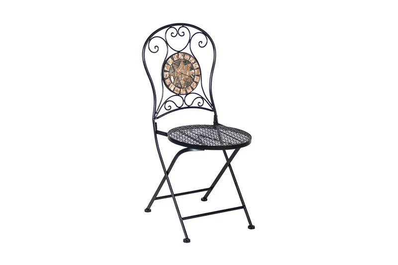 Cafesett MOSAIC bord og 4 stoler metall/svart - Hagemøbler - Hagegruppe - Spisegrupper hage