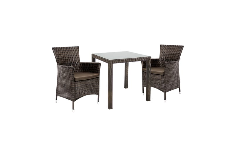 Cafesett WICKER bord og 2 stoler 73x73xH71cm - Hagemøbler - Hagegruppe - Spisegrupper hage
