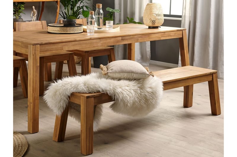 Coteto Spisegruppe 225 cm + 2 Benker - Akasie - Hagemøbler - Hagegruppe - Spisegrupper hage