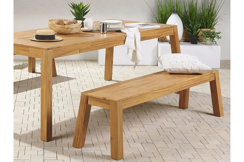 Coteto Spisegruppe 225 cm + 2 Benker - Akasie - Hagemøbler - Hagegruppe - Spisegrupper hage