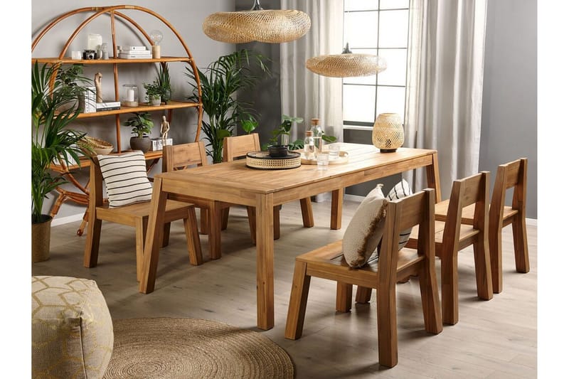 Coteto Spisegruppe 225 cm + 6 Stoler - Akasie - Hagemøbler - Hagegruppe - Spisegrupper hage