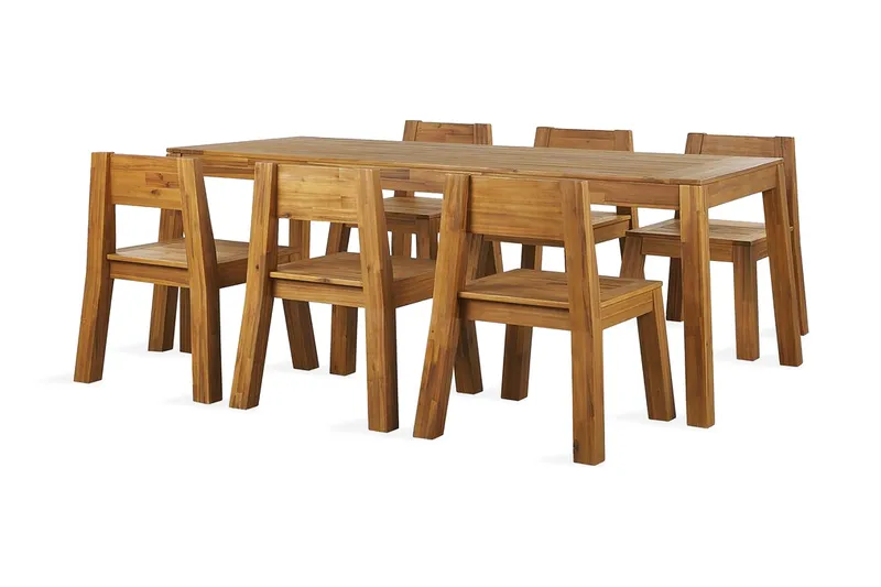 Coteto Spisegruppe 225 cm + 6 Stoler - Akasie - Hagemøbler - Hagegruppe - Spisegrupper hage