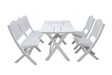 Delpino Cafésett 125 cm - Hvit - Hagemøbler - Hagegruppe - Spisegrupper hage