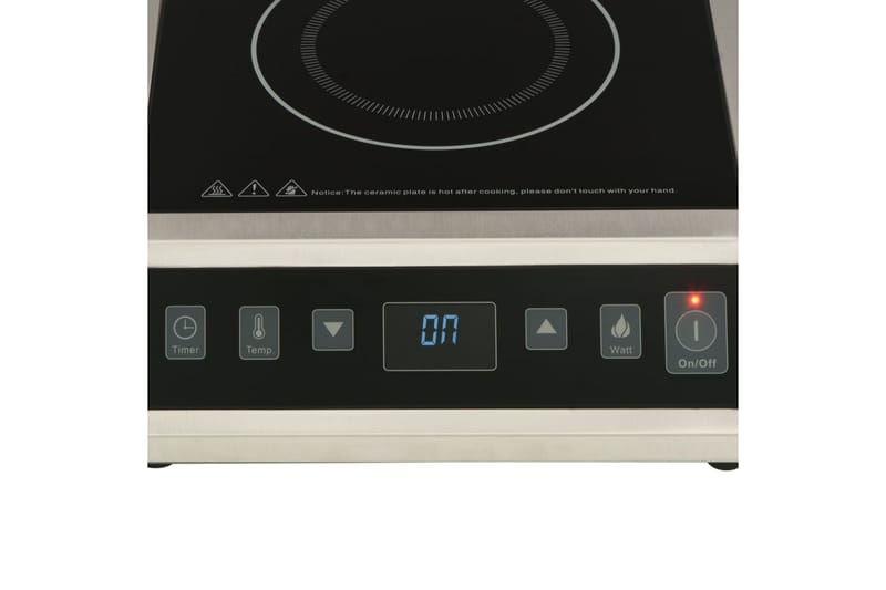 Elektrisk kokeplate med berøringsskjerm 3500 W - Silver - Hagemøbler - Hagegruppe - Spisegrupper hage