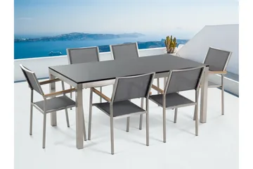 Grosseto Hagemøbel 1 Bord + 6 Stoler - Svart - Hagemøbler - Hagegruppe - Spisegrupper hage