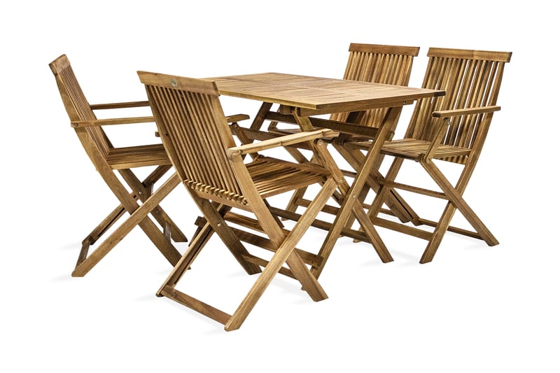 Hagegruppe FINLAY bord og 4 stoler 110x75xH72cm Akasie - Hagemøbler - Hagegruppe - Spisegrupper hage
