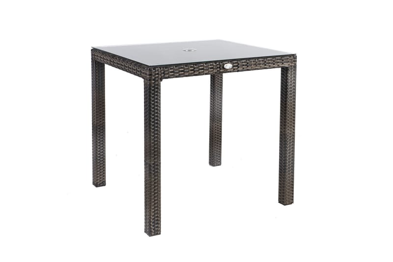 Hagegruppe WICKER bord og 4 stoler 73x73xH71 brun - Hagemøbler - Hagegruppe - Spisegrupper hage