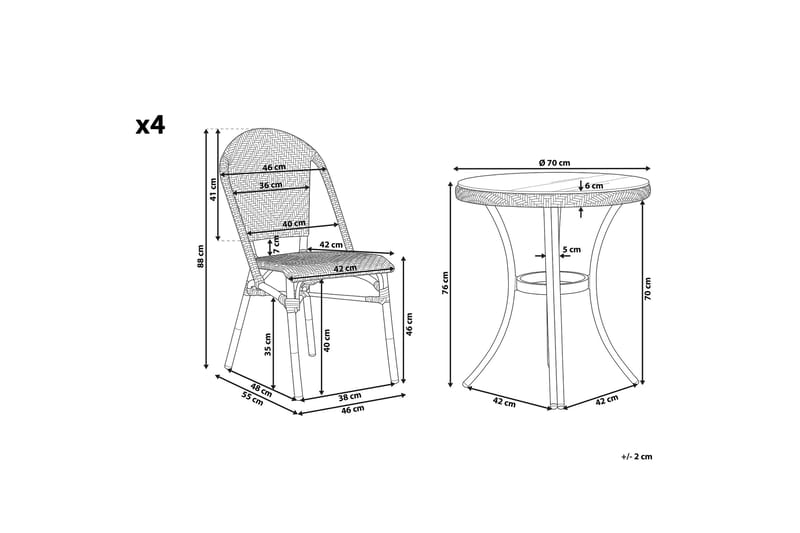 Hagemøbelsett av bord og 4 Stoler RIFREDDO - Blå - Hagemøbler - Hagegruppe - Spisegrupper hage