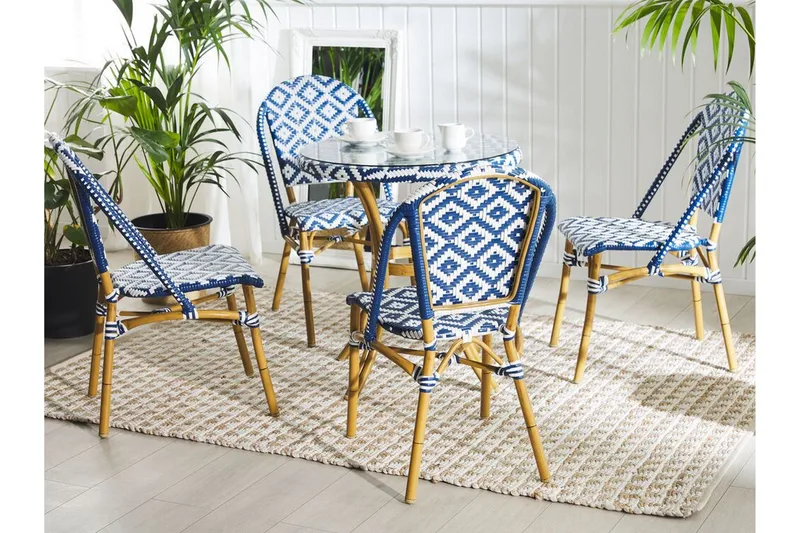 Hagemøbelsett av bord og 4 Stoler RIFREDDO - Blå - Hagemøbler - Hagegruppe - Spisegrupper hage