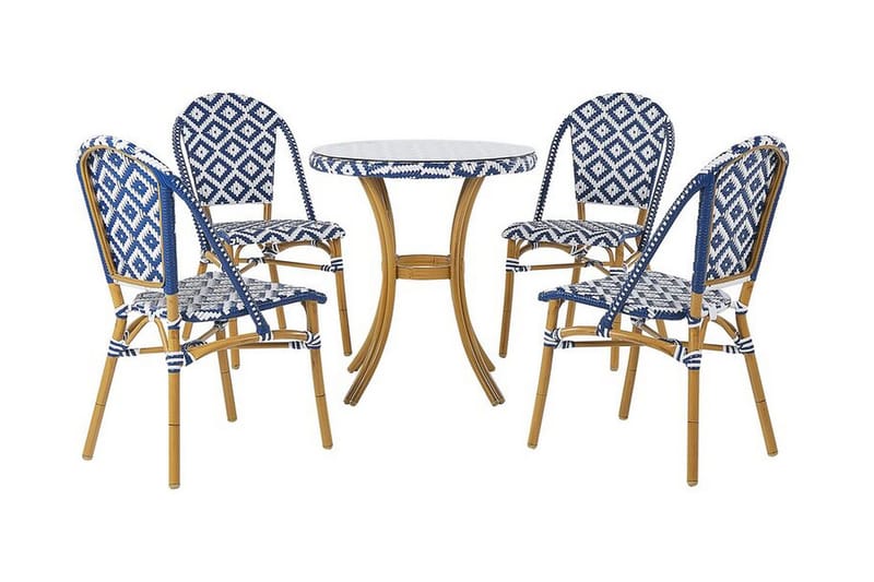 Hagemøbelsett av bord og 4 Stoler RIFREDDO, Blå