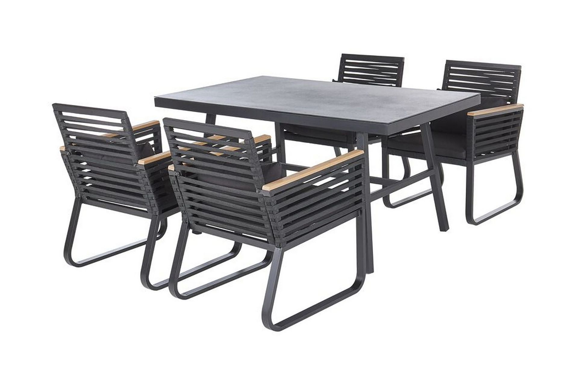 Hagesett med bord og 4 stoler CANETTO - Svart