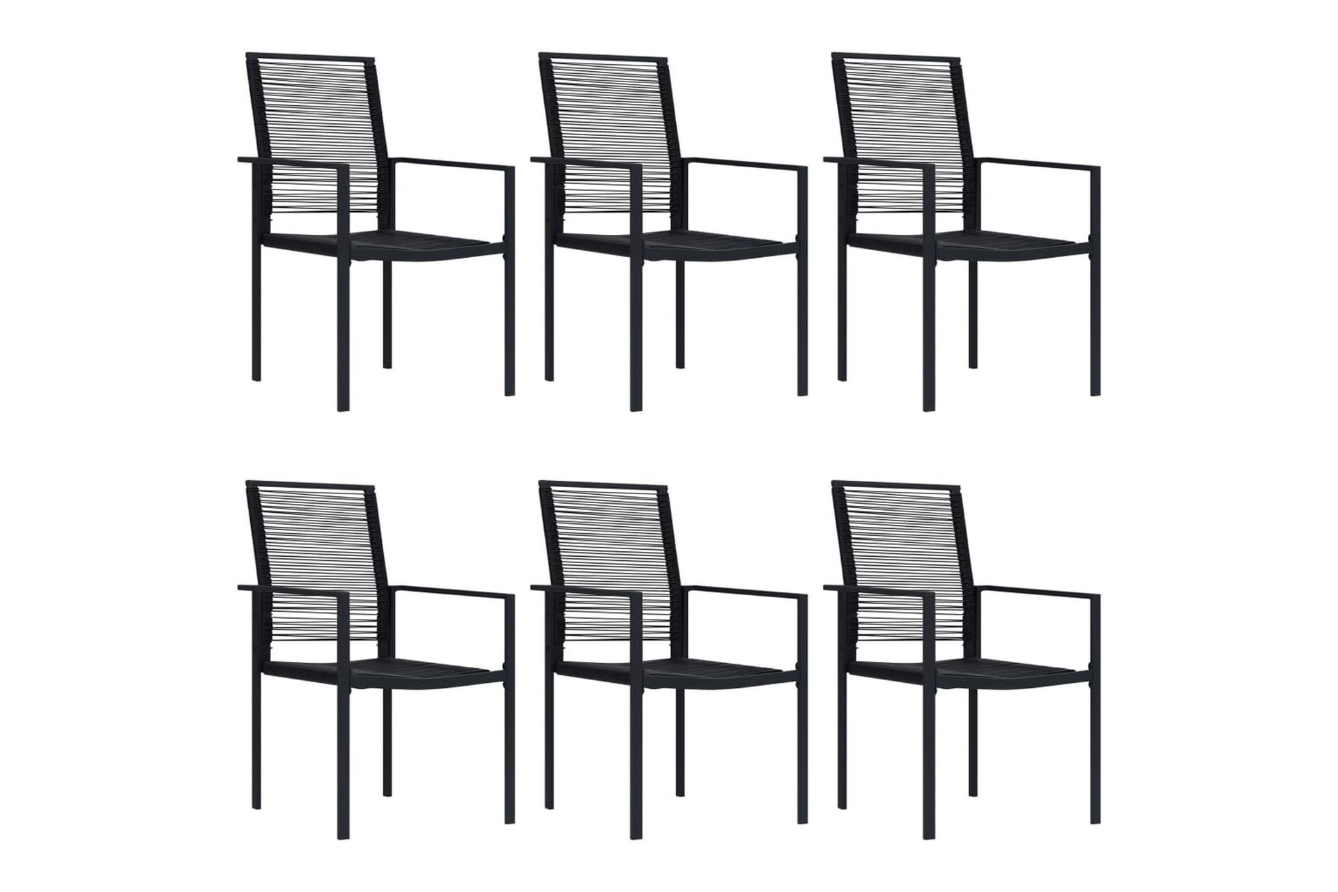 Hagespisestue 7 deler - Svart - Hagemøbler - Hagegruppe - Spisegrupper hage