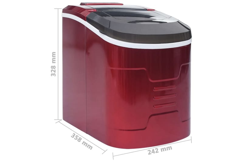 Isbitmaskin 2,4 L 15 kg/24 t rød - Rød - Hagemøbler - Hagegruppe - Spisegrupper hage