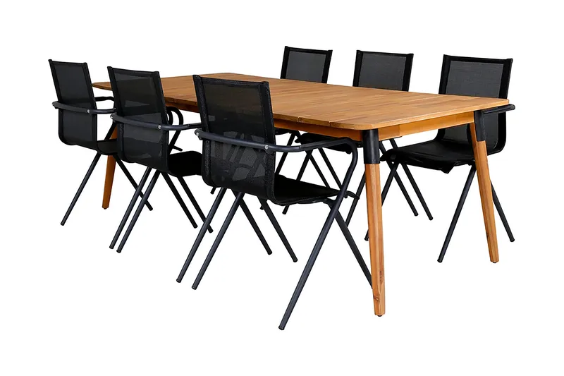 Julian Spisegruppe 210cm + 6 Alina Spisestoler - Brun - Hagemøbler - Hagegruppe - Spisegrupper hage