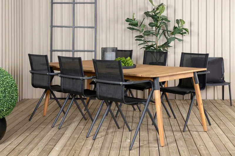 Julian Spisegruppe 210cm + 6 Alina Spisestoler - Brun - Hagemøbler - Hagegruppe - Spisegrupper hage