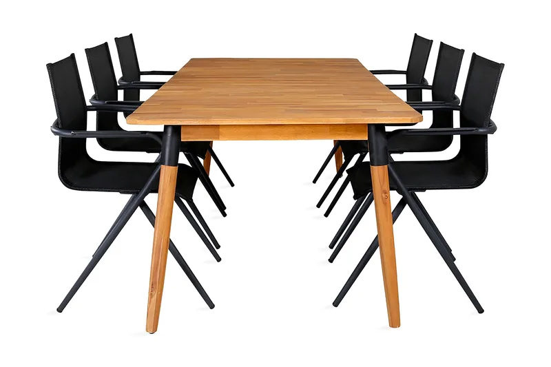 Julian Spisegruppe 210cm + 6 Alina Spisestoler, Brun