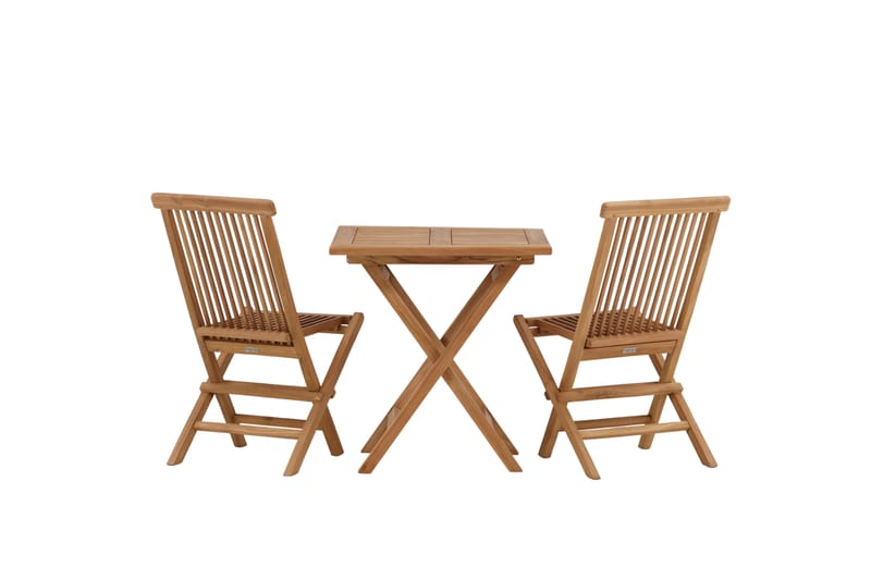 Kenya Spisegruppe 120 cm + 2 stk Sammenleggbare Stoler - Brun - Hagemøbler - Hagegruppe - Spisegrupper hage