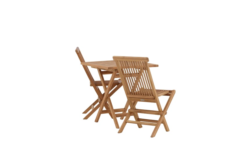 Kenya Spisegruppe 120 cm + 2 stk Sammenleggbare Stoler - Brun - Hagemøbler - Hagegruppe - Spisegrupper hage